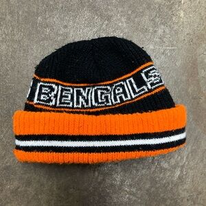 NFL Cincinnati Bengals Beanie Black Orange One Size Retro Sports Football Casual